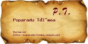Poparadu Tímea névjegykártya